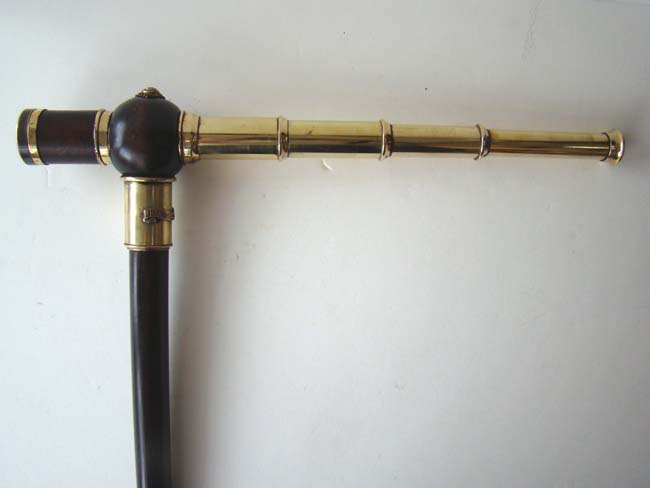 An Extremely fine Walking Stick mounted with a four-draw telescope circa 1900. — image 2